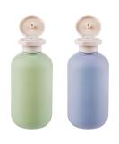 Gjinxi 2 Pack Silicone Travel Bottles - 200ml Leakproof Refillable Containers for Shampoo Facial Cleanser & Body Wash - Essential Travel Size for Hand Luggage - Buy Online on SooperMarket.com