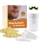Nose Wax Kit, 100g Wax, 30 Applicators. Nose Ear Hair Instant Removal Kits from Wokaar (15-20 Times Usage ).Nostril Waxing Kit for Men and Women, Safe Easy Quick & Painless.10 Mustache Guards,15pcs Paper Cup white - Buy Online on SooperMarket.com