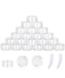 25PCS 3ml Empty Sample Jars with Mini Spatulas - Clear Lid Cosmetic Containers for Makeup, Oils, Lotions, Powders, Paint, Jewelry, Lip Balms - Buy Online on SooperMarket.com