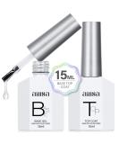 AILLSA Gel Top Coat And Base Coat Gel Nail Polish 2 x 15 ML Base and Top Coat Gel polish UV/LED Soak Off Gel Base Coat No Wipe Top Coat for Builder Gel Gel Polish DIY Nail Art at Home D-Base & Top coat - Buy Online on SooperMarket.com