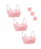 Dreamburn Maternity Nursing Bra | Wireless Seamless Comfort | XXL 3*pink | Adjustable Hooks & Removable Pads - Buy Online on SooperMarket.com