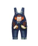 KIDSCOOL SPACE Toddler Denim 3D Monkey Overalls | Blue Dungarees Pants 3-4 Years - Buy Online on SooperMarket.com