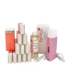 Epilwax Royal Depilation Set | Professional Wax Warmer & 12 Roll-On Wax - Complete Hair Removal Kit with Strips & Aftercare Oil - Rose Series - Buy Online on SooperMarket.com