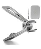 FERYES Stainless Steel Nail Clippers for Thick Nails - Wide Jaw Toenail Cutter with Metal File for Seniors, Men & Women - Gray - Buy Online on SooperMarket.com