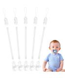 Vicloon Baby Dummy Clips 5 Pcs - BPA Free Soother Pacifier Chain Holder for Boys and Girls - Transparent Teether Toy Holder - Buy Online on SooperMarket.com