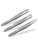 Solingen professional tweezers set hair plucking tweezen 3-piece pointed just diagonally precise made in germany soling eyebrow tweezers made of stainless steel - Buy Online on SooperMarket.com