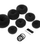 Teenitor 7 Hair Bun Makers Set Black Buns Shaper Hair Styling Accessories Kit with 5 Bands & 20 Bun Pins Donut Ring Style Chignon Bun Maker for Ballet Dance(2 Small 2 Medium 2 Large 1 Extra-large) - Buy Online on SooperMarket.com