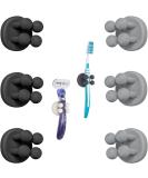 Tecbull Funny Hooks Toothbrush Holder & Razor Wall Bracket - No Drilling Self-Adhesive 12-Pack (6 Black/Gray + 6 Replacement Pads) - Buy Online on SooperMarket.com