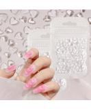 200PCS Clear Heart Nail Art Decals - 3D Acrylic Charms for DIY Manicures - Salon Quality Accessories for Women - Buy Online on SooperMarket.com