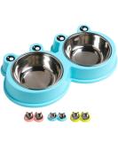 Premium Stainless Steel Double Pet Bowls | No-Slip Cute Modeling | Sky Blue | For Dogs, Cats, Rabbits, and Other Pets - Buy Online on SooperMarket.com