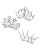 NODG 3 Pieces Silver Tiaras Crown with Hair Comb Mini Tiaras Crown for Women Princess Crystal Shiny Tiaras Headbands for Women Hair Accessories for Women - Buy Online on SooperMarket.com
