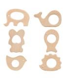 Aoliandatong 6 pieces of wooden figures wood animals children bite ring of course baby wooden animal bite ring gripping wooden pite ring wooden teaer for toddlers - Buy Online on SooperMarket.com