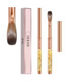 Saviland Pure Kolinsky Acrylic Nail Brush Size 14 - Professional Oval Brush for Acrylic Application - Golden Handle with Glitter - Nail Art Tool - Buy Online on SooperMarket.com
