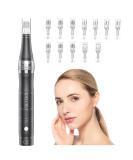 Pelcas Rechargeable Car Derma Micro Needles Roller - Electric Anti-Aging Skin Therapy Pen with 3 Speed Levels 12 Needle Heads for Stretch Marks Acne Scars & Fine Lines - Buy Online on SooperMarket.com