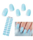 Ebanku 20pcs UV gel nail film mint blue nail film self -adhesive uv gel wraps nail sticker nail foil uv hardening with nail file and stick for women girls nail decoration - Buy Online on SooperMarket.com