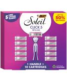 BIC Click 5 Soleil Women's Disposable Razors Set - 5 Blades Moisture Strip 11 Pieces for a Smoother Shave - Buy Internationally - Buy Online on SooperMarket.com