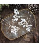 Jakawin Crystal Bride Wedding Hair Pins Silver Hair Piece Bridal Flower Hair Accessories for Women and Girls HP130 (Silver) Free size - Buy Online on SooperMarket.com
