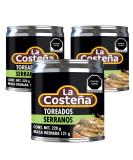 La Costena Serrano Toreados 220g (Pack 3) / Mexican Spicy Roasted Serrano Chilli Peppers In Can Multi Pack - Buy Online on SooperMarket.com