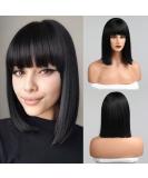 Haircube short charming bob with bangs wigs for woman nature heat -resistant synthetic fiber party/cosplay/costume/daily wig (black) 2091 - Buy Online on SooperMarket.com