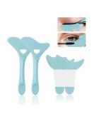 Deacocal 4Pcs Reusable Silicone Eyeliner Stencils | Mascara Shield & Eyeshadow Applicator Guide Tool - Blue - Buy Online on SooperMarket.com