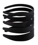 ANBALA Black Headbands for Women - 5 Pack of Plain DIY Satin Headbands in Various Sizes - Non-Slip and High Elasticity Headbands for Women and Girls - Buy Online on SooperMarket.com