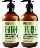 Tea Tree Shampoo & Conditioner Set - Sulfate Free, Anti-Dandruff Scalp Treatment for Dry, Flaky Skin - Men and Women - Buy Online on SooperMarket.com