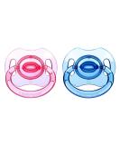 Landofgenie Adult Size Pacifier - Large Shield Gloss Transparent Design - 2 Pack (Blue & Pink) - International Shipping Available - Buy Online on SooperMarket.com