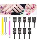 12-Piece Nail Magnet Tool - Super Strong Double-Head Cat Eye Magnet Stick for 3D Nail Art - Flower Design DIY Cat Eye Effect Plate - Manicure Tool - Buy Online on SooperMarket.com