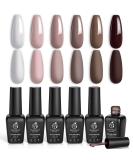 Beetles Coffee Cafe Collection Gel Nail Polish Set - Autumn Winter Neutral Beige Mauve Colors - Manicure Kit with LED Lamp - Soak Off Gel Gifts - Buy Online on SooperMarket.com