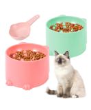 Heyu-Lotus Raised Cat Bowl Cat Bowls with Stand Tilted Elevated Cat Slow Feeder Cat Food Bowls Ergonomic Cat Feeding Bowls Cat Food Water Bowl Cat Dishes Raised Cat Feeder - Buy Online on SooperMarket.com