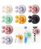 8 pieces of waterproof toothbrush holder adhesive funny hooks adhesive hooks bathroom silicone self -adhesive toothbrush holder razor holder without drilling kitchen hook and cable holder holder - Buy Online on SooperMarket.com