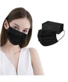 100 Pcs Black Disposable Face Masks - 3 Ply Protective Masks - Buy Online on SooperMarket.com