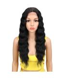 JOEDIR PERCOIS LACE Front WIGS 60cm Long Welly synthetic wig deep middle section HD transparent tip for women 130% dense wigs (black) 60 cm black - Buy Online on SooperMarket.com