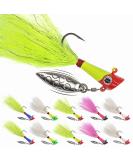 Shad Darts Fishing Lures Dart Head Jig Underspin Bucktail Hair Jigs Head for American Shad Bass Walleye Crappie Panfish 1/16oz 1/8oz 1/4oz White Chartreuse 25 Pack 1/8 oz (3.5g)-25 Pack - Buy Online on SooperMarket.com