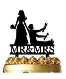 Funny Wedding Cake Topper - Bride Dragging Groom who is holding Repair Tools - Repairman Couple Cake Topper Mr&Mrs Wedding Cake Topper (Repairman Couple) - Buy Online on SooperMarket.com