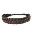 DIGUAN Synthetic Hair Braided Headband - Chunky Wide Plaited Braids Hairpiece in Chocolate - Buy Online on SooperMarket.com