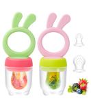 Baby Fresh Fruit Food Feeder Pacifier 2 Pack HAOBAOBEI Silicone Teething Toy for Babies 3-12 Months BPA-Free Baby Teether Teething Relief Infant Teething Toy with 4 Silicone Pouch (Green&Pink) Rabbit Series - Green &... - Buy Online on SooperMarket.com