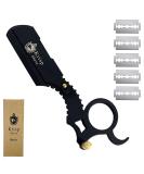 Krisp Shave Classic Straight Edge Barber Razor for Men - Salon Quality Shavette with 10 Blades for Close Shaving - Buy Online on SooperMarket.com