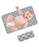 Portable Changing Mat | Baby Foldable Travel Pad 60cm x 35cm | Waterproof Nappy Change Mat for Home & Travel - Grey - Buy Online on SooperMarket.com