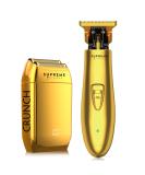 Supreme Trimmer 2-in-1 T-Shaper & Crunch Foil Shaver | STF602 Electric Razor & ST5200 Beard Trimmer | Gold Shaver Combo for Professional Haircuts - Buy Online on SooperMarket.com