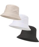 Unisex Athletic Bucket Hat Set | UV Protection | Packable Summer Hats | 3 Pack (Black/White/Beige) - Buy Online on SooperMarket.com