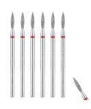 Sibba 6pcs Cuticle Drill Bit Set Flame Stainless Steel Bit with Case for Manicure Pedicure Diamond Drill Polishing File Grinding Heads Tools Metal Professional Carbide Remover Bits Acrylic Gel Nails 6pcs Pointed End - Buy Online on SooperMarket.com
