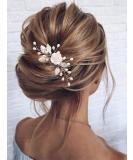 Gorais Flower Bride Wedding Hair Comb | Pearl Bridal Hair Piece | Leaf Hair Accessory for Women/Girls (A-Silver) - Buy Online on SooperMarket.com
