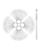 200pcs Clear Nail Swatches Sticks with Practice Finger Clipper and Nail Art Brush - Buy Online on SooperMarket.com