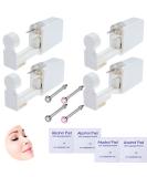 4-Pack Nose Piercing Kit | Disposable Self Piercing Gun with Built-in Studs | Safe & Convenient | Ideal for Family Use (White + Pink) - Buy Online on SooperMarket.com