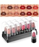 12Pcs Capsule Pills Lipstick Mini Matte Lipstick Set | Dark Brown Red Nude Lipstick Samples - Matte Makeup Kit for Women & Teens - Buy Online on SooperMarket.com