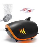 Fedour 4W Quiet Aquarium Air Pump - Dual Output Oxygen Pump for 50-700L Fish Tanks with LED Decor & All Accessories - Buy Online on SooperMarket.com