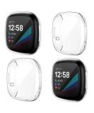 NANW 4-Pack Screen Protector Case Compatible with Fitbit Sense/Versa 3 Soft TPU Plated Bumper Full Cover Protective Cases for Sense Smartwatch Scratch-Proof Clear/Clear/Clear/Clear - Buy Online on SooperMarket.com