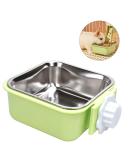Pet Hanging Bowl for Crates 2 in 1 Small Dog Bowl Puppy Bowl Removable Stainless Rabbit Bowl Cat Feeder Food Water Bowls for Puppy Cat Bird Rabbit Hamster Guinea Pig Ferret Small Animals (Green) - Buy Online on SooperMarket.com