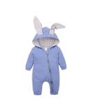 Kids Tales Newborn Baby Winter Warm Rabbit Ear Hooded Romper, Blue (6-9 Months) - Buy Online on SooperMarket.com